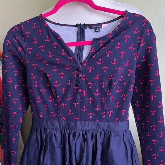 ModCloth anchors away twofer dress nautical sailor print retro dress size small - Picture 9 of 16